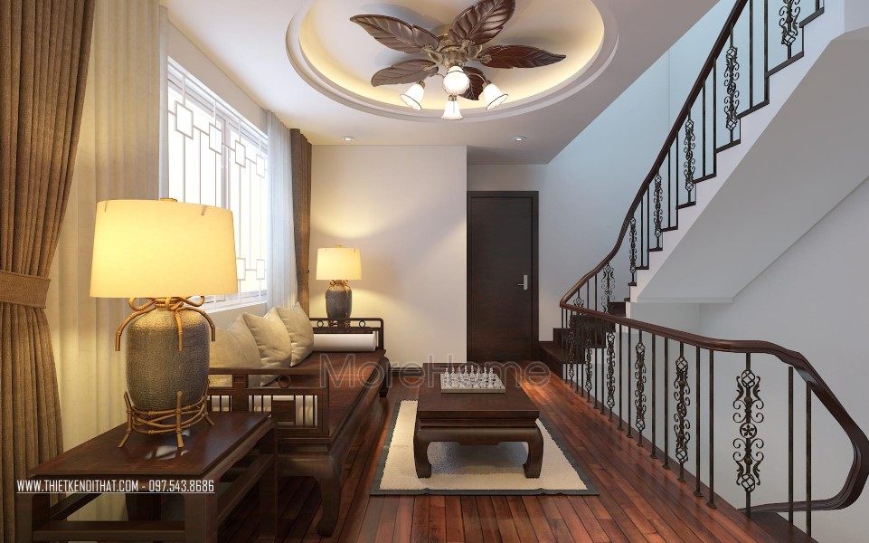 Thiết kế nội thất phòng khách biệt thự VinHomes Thăng Long Hoài Đức Hà Nội